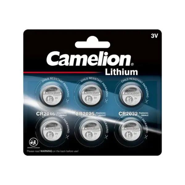 camelion lithium cr knopfzellen set 6 tlg 2x cr2032 2x cr2025 2x cr2016