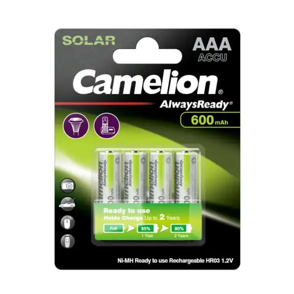 camelion ni mh always ready hr03 aaa 600mah bp4